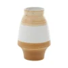Tan And White Striped Coastal Ceramic Vase, 13 In.-Kirkland's Home Online