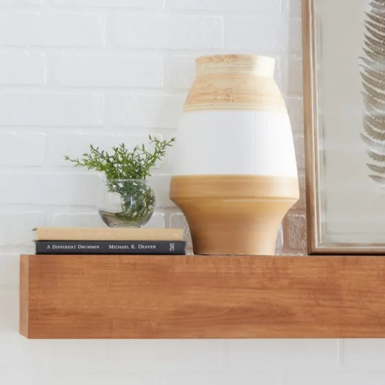 Tan And White Striped Coastal Ceramic Vase, 13 In.-Kirkland's Home Online