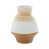 Tan And White Striped Coastal Ceramic Vase, 9 In.-Kirkland's Home Discount