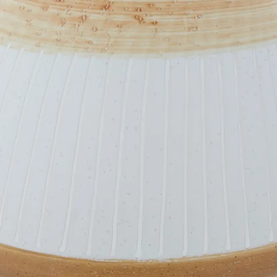 Tan And White Striped Coastal Ceramic Vase, 9 In.-Kirkland's Home Discount
