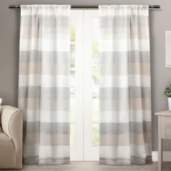 Tan Becky Curtain Panel Set, 96 In.-Kirkland's Home Shop