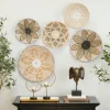 Tan Bohemian Seagrass 5-Pc. Wall Plaque Set-Kirkland's Home Clearance