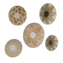 Tan Bohemian Seagrass 5-Pc. Wall Plaque Set-Kirkland's Home Clearance