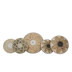 Tan Bohemian Seagrass 5-Pc. Wall Plaque Set-Kirkland's Home Clearance