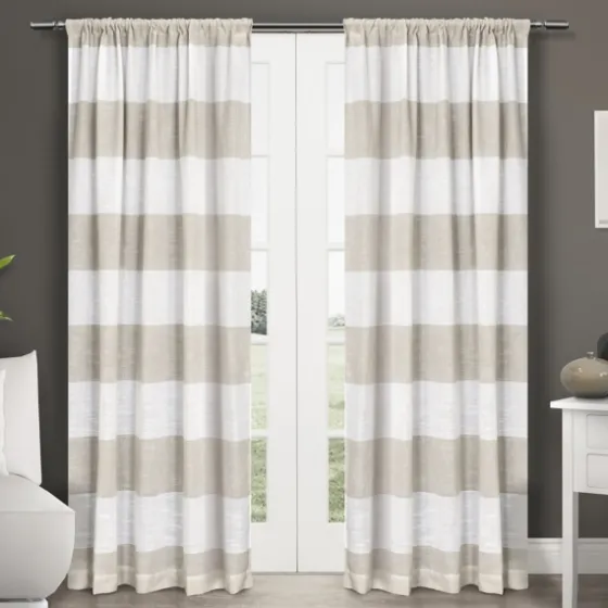 Tan Deena Curtain Panel Set, 96 In.-Kirkland's Home Clearance