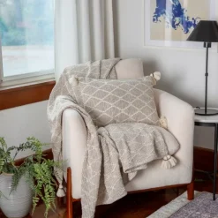 Tan Diamond Woven Lumbar Pillow-Kirkland's Home Online