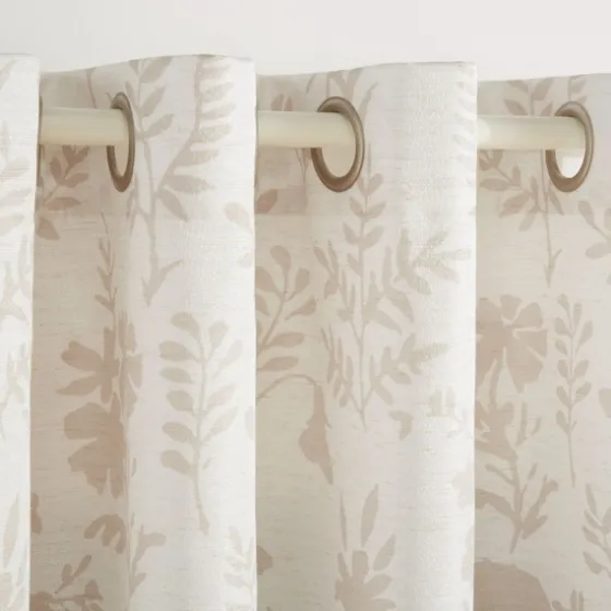 Tan Floral 2-Pc. Curtain Panel Set, 96 In.-Kirkland's Home Store