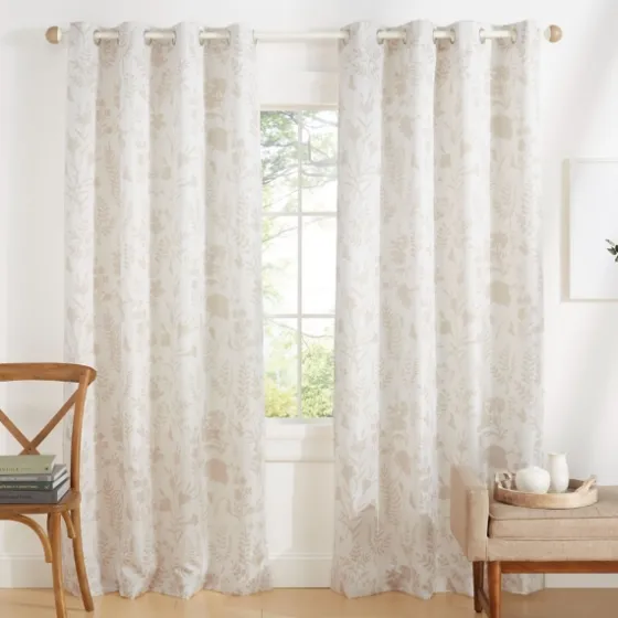 Tan Floral 2-Pc. Curtain Panel Set, 84 In.-Kirkland's Home Hot