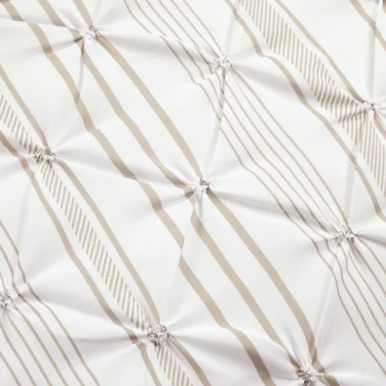 Tan Pintuck Stripe King 5-Pc. Comforter Set-Kirkland's Home New