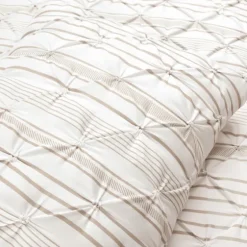 Tan Pintuck Stripe King 5-Pc. Comforter Set-Kirkland's Home New