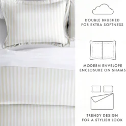 Tan Rugged Stripe 2-Pc. Twin Duvet Cover Set-Kirkland's Home Shop