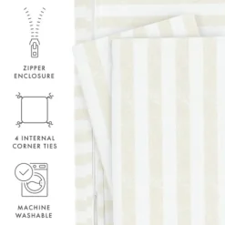 Tan Rugged Stripe 2-Pc. Twin Duvet Cover Set-Kirkland's Home Shop