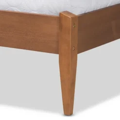 Tan Upholstered Brown Wood King Platform Bed-Kirkland's Home Best