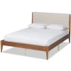 Tan Upholstered Classic Wood Full Platform Bed-Kirkland's Home Sale