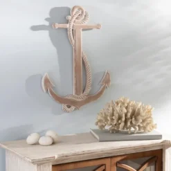 Tan Wooden Anchor Plaque-Kirkland's Home Shop