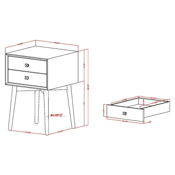 Tapered 2-Drawer Nightstand-Kirkland's Home Online