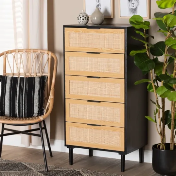 Tara Two-Tone Espresso Rattan Chest-Kirkland's Home Shop