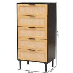 Tara Two-Tone Espresso Rattan Chest-Kirkland's Home Shop