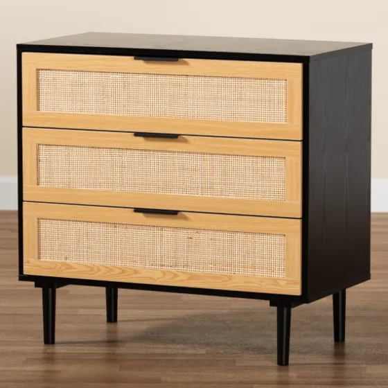 Tara Two-Tone Espresso Rattan Dresser-Kirkland's Home Clearance