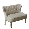 Taupe Button Tufted Nailhead Trim Settee-Kirkland's Home New