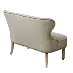 Taupe Button Tufted Nailhead Trim Settee-Kirkland's Home New