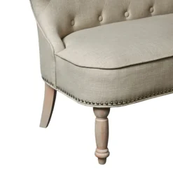 Taupe Button Tufted Nailhead Trim Settee-Kirkland's Home New