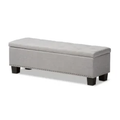 Taupe Button-Tufted Upholstered Storage Bench-Kirkland's Home Fashion