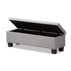 Taupe Button-Tufted Upholstered Storage Bench-Kirkland's Home Fashion