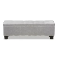 Taupe Button-Tufted Upholstered Storage Bench-Kirkland's Home Fashion