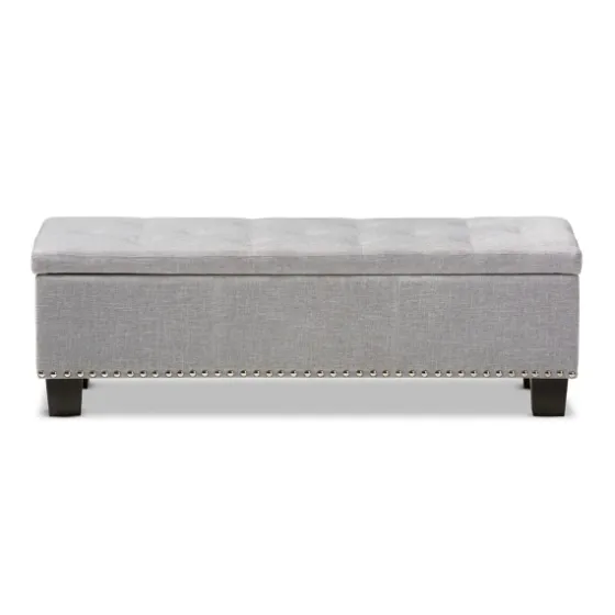 Taupe Button-Tufted Upholstered Storage Bench-Kirkland's Home Fashion