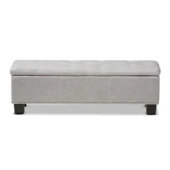 Taupe Button-Tufted Upholstered Storage Bench-Kirkland's Home Fashion