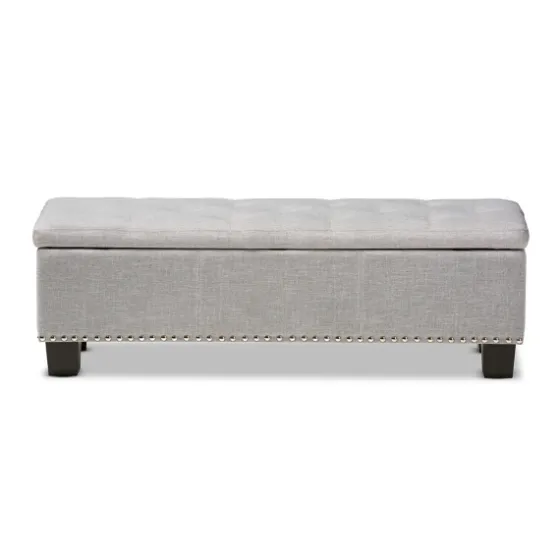 Taupe Button-Tufted Upholstered Storage Bench-Kirkland's Home Fashion