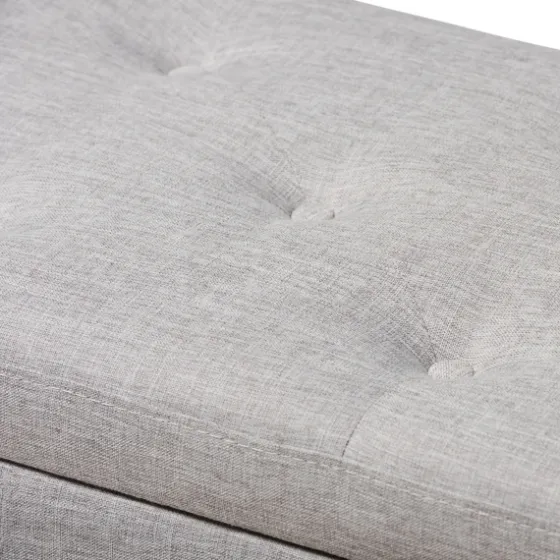 Taupe Button-Tufted Upholstered Storage Bench-Kirkland's Home Fashion