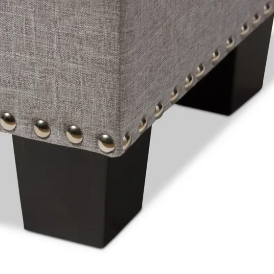 Taupe Button-Tufted Upholstered Storage Bench-Kirkland's Home Fashion
