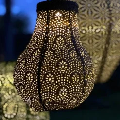 Taupe Fan Bulb Hanging Led Outdoor Lantern-Kirkland's Home Flash Sale