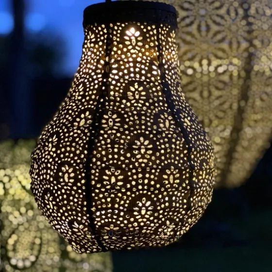 Taupe Fan Bulb Hanging Led Outdoor Lantern-Kirkland's Home Flash Sale