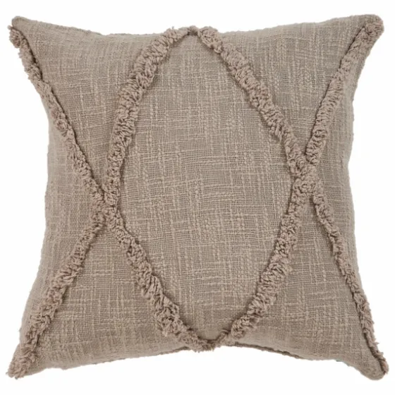 Taupe Fringe Diamond Pillow, 20 In.-Kirkland's Home Sale