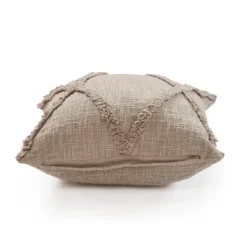 Taupe Fringe Diamond Pillow, 20 In.-Kirkland's Home Sale