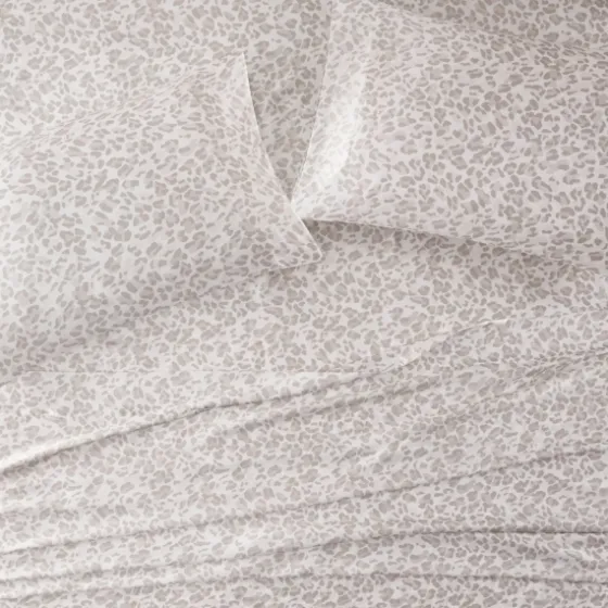 Taupe Leopard Print Satin 4-Pc. Queen Sheet Set-Kirkland's Home Cheap