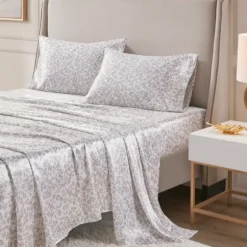 Taupe Leopard Print Satin 3-Pc. Twin Sheet Set-Kirkland's Home Best Sale