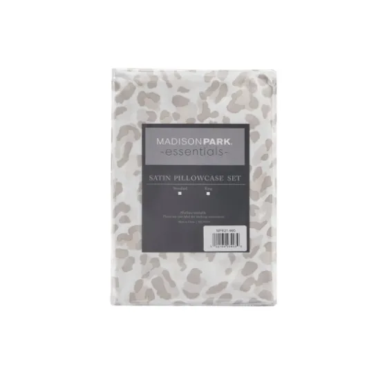 Taupe Leopard Satin Standard 2-Pc. Pillow Case Set-Kirkland's Home Sale