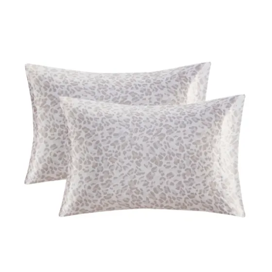 Taupe Leopard Satin Standard 2-Pc. Pillow Case Set-Kirkland's Home Sale