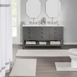 Taupe Marshmallow Contour Bath Mat, 24 In.-Kirkland's Home Best Sale