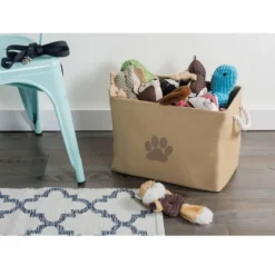 Taupe Paw Print Basket With Handles-Kirkland's Home Best