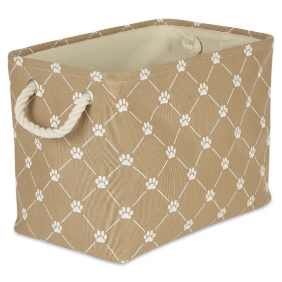 Taupe Paw Trellis Rec Gle Basket, 17.5 In.-Kirkland's Home Hot