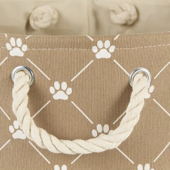 Taupe Paw Trellis Rec Gle Basket, 16 In.-Kirkland's Home Sale