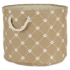 Taupe Paw Trellis Round Basket, 15 In.-Kirkland's Home Sale
