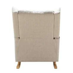 Taupe Upholstered Natural Base Wingback Rocker-Kirkland's Home Sale