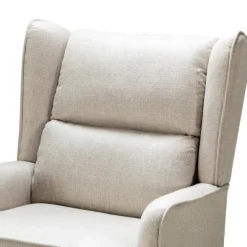Taupe Upholstered Natural Base Wingback Rocker-Kirkland's Home Sale