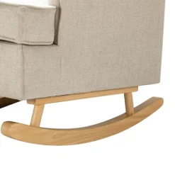 Taupe Upholstered Natural Base Wingback Rocker-Kirkland's Home Sale
